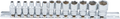 Conjunto de encaixes para chave de caixa, sextavados | Entrada de quadrado interno de 6,3 mm (1/4") | 4 - 14 mm | 13 peças