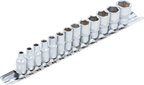 Conjunto de encaixes para chave de caixa, sextavados | Entrada de quadrado interno de 6,3 mm (1/4") | 4 - 14 mm | 13 peças
