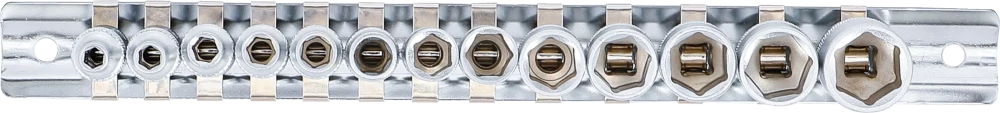 Conjunto de encaixes para chave de caixa, sextavados | Entrada de quadrado interno de 6,3 mm (1/4") | 4 - 14 mm | 13 peças