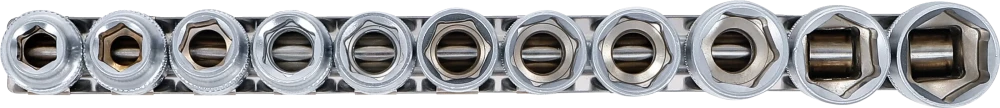 Conjunto de encaixes para chave de caixa, sextavados | Entrada de quadrado interno de 12,5 mm (1/2") | 10 - 21 mm | 11 peças
