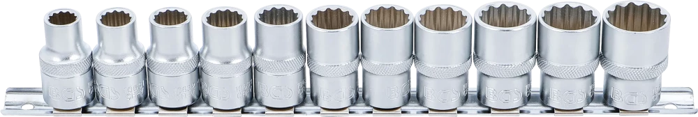 Conjunto de encaixes para chave de caixa, bihexagonais | Entrada de quadrado interno de 12,5 mm (1/2") | 10 - 21 mm | 11 peças