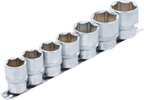 Conjunto de encaixes para chave de caixa, sextavados | Entrada de quadrado interno de 12,5 mm (1/2") | 20 - 32 mm | 7 peças