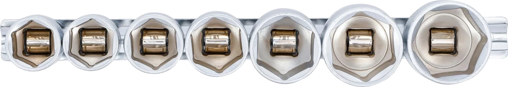 Conjunto de encaixes para chave de caixa, sextavados | Entrada de quadrado interno de 12,5 mm (1/2") | 20 - 32 mm | 7 peças