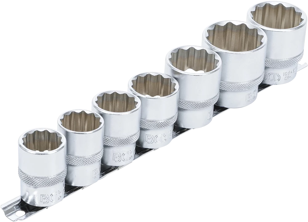 Conjunto de encaixes para chave de caixa, bihexagonais | Entrada de quadrado interno de 12,5 mm (1/2") | 20 - 32 mm | 7 peças