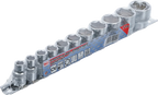 Conjunto de encaixes para chave de caixa, sextavados | Entrada de quadrado interno de 10 mm (3/8") | 5/16" - 7/8" | 11 peças