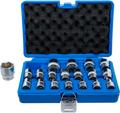 Conjunto de encaixes para chave de caixa, sextavados | Entrada de quadrado interno de 12,5 mm (1/2") | 8 - 32 mm | 19 peças
