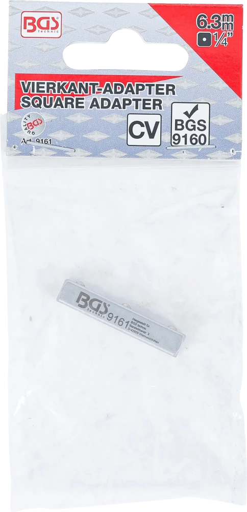 Retângulo de entrada | Retângulo externo 6,3 mm (1/4") | para BGS 9160
