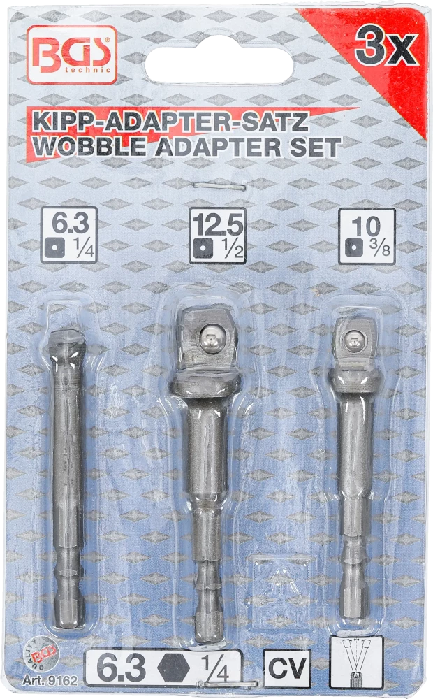 Conjunto de adaptadores basculantes para perfuradoras | Entrada de sextavado externo 6,3 mm (1/4") | 3 peças