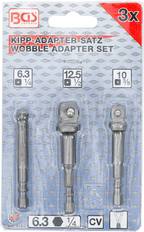 Conjunto de adaptadores basculantes para perfuradoras | Entrada de sextavado externo 6,3 mm (1/4") | 3 peças