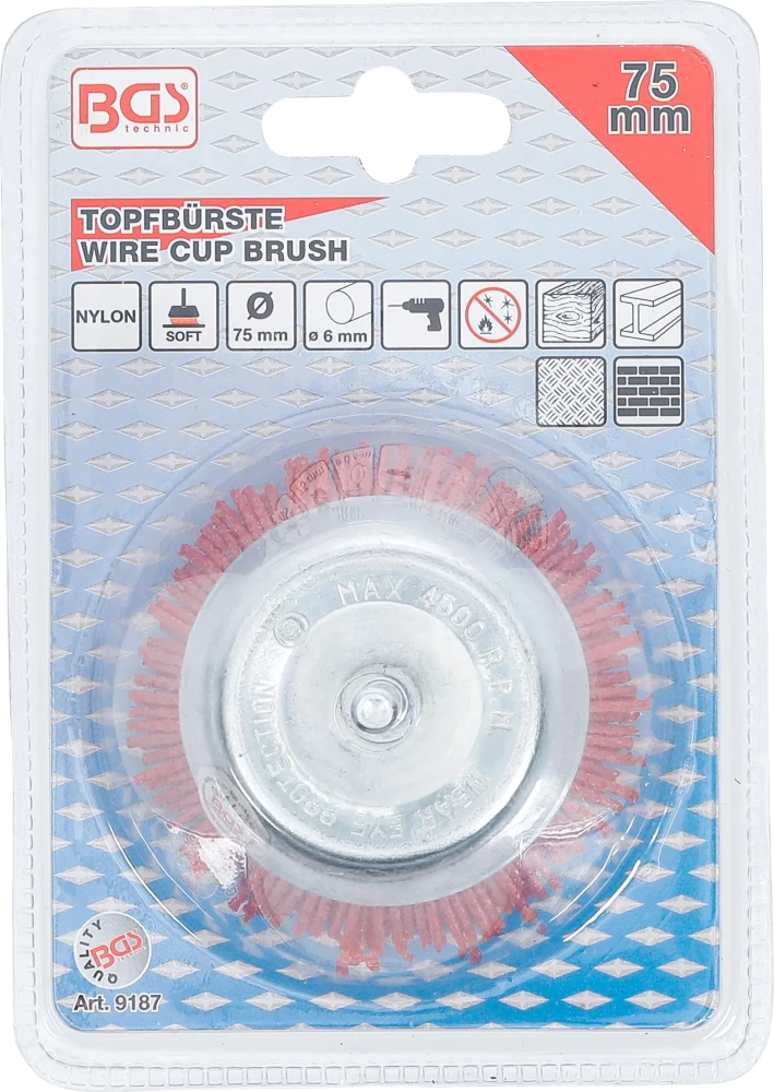 Escova tipo copo | Ø 75 mm | Nylon