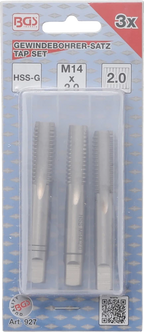 Conjunto de machos de atarraxar | fresa de desbaste, intermédia e de acabamento | HSS-G | M14 x 2,0 | 3 peças