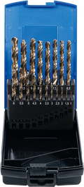 Conjunto de brocas helicoidais | HSS-G M35 aço cobalto | 1 - 10 mm | 19 peças