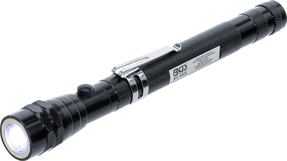 Lanterna LED extensível com recolhedor magnético | 2 em 1