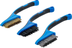 Conjunto de mini escovas | Nylon, latão, aço inoxidável | 165 mm | 3 peças