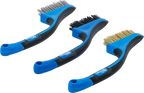 Conjunto de mini escovas | Nylon, latão, aço inoxidável | 165 mm | 3 peças