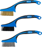 Conjunto de mini escovas | Nylon, latão, aço inoxidável | 165 mm | 3 peças