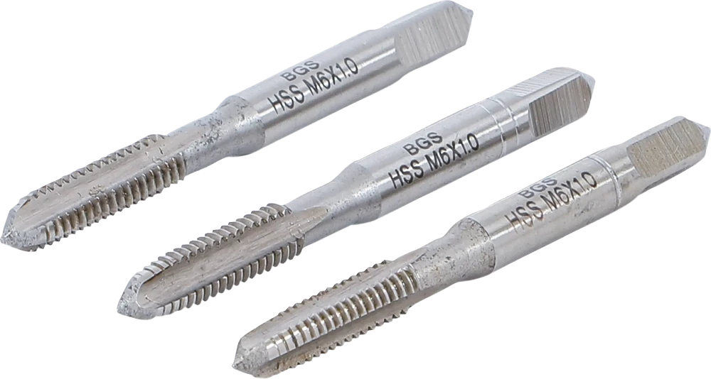 Conjunto de machos de atarraxar | fresa de desbaste, intermédia e de acabamento | HSS-G | M6 x 1,0 | 3 peças
