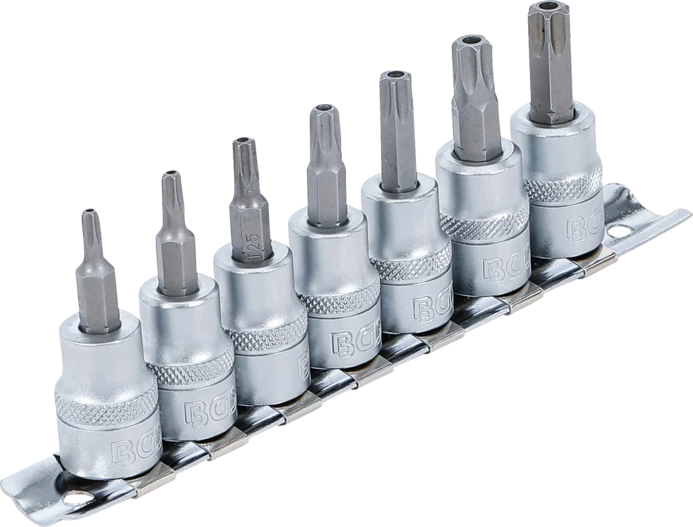 Conjunto de Encaixes Torx com Furo | 3/8" | T15 - T50 | 7 peças