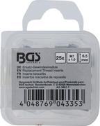 Encaixes roscados de substituição | M7 x 1,0 mm | 25 peças