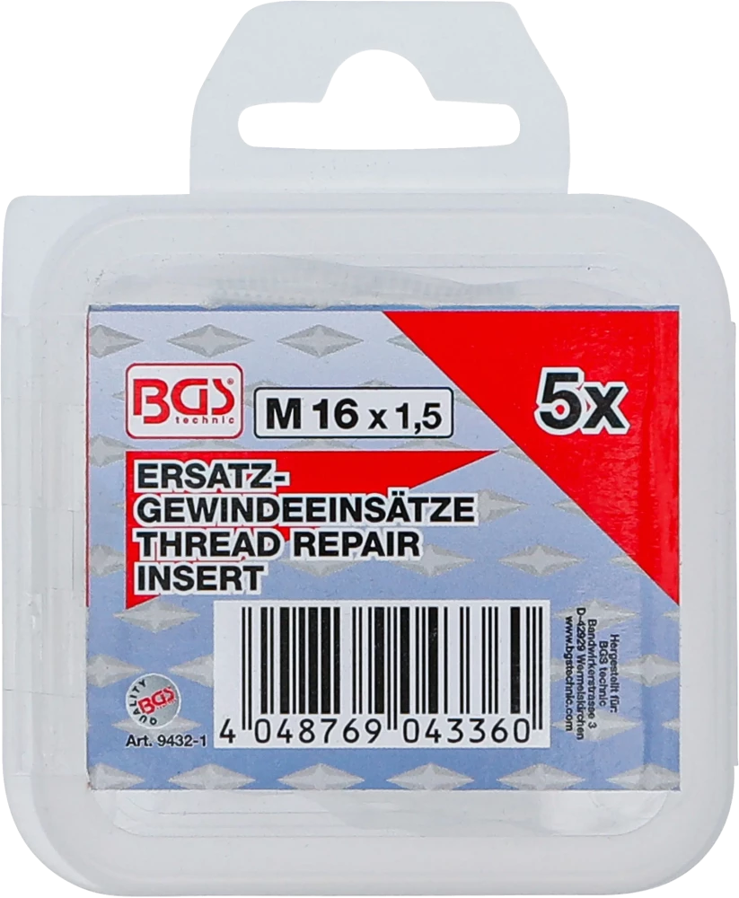 Encaixes roscados de substituição | M16 x 1,5 mm | 5 peças