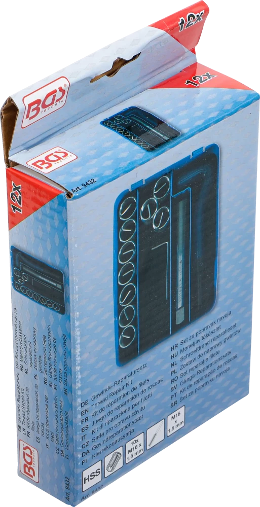 Kit de reparação de roscas | M16 x 1,5 mm | 12 peças