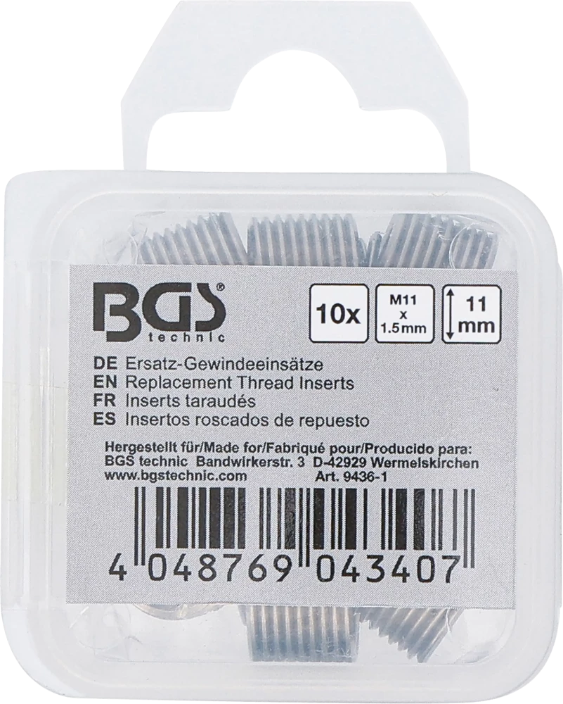 Encaixes roscados de substituição | M11 x 1,5 mm | 10 peças