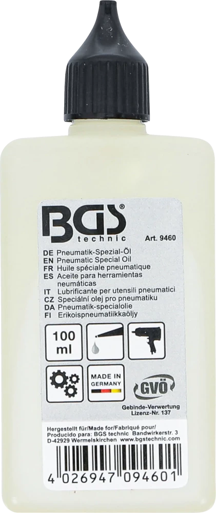 Óleo especial para ferramentas pneumáticas | 100 ml