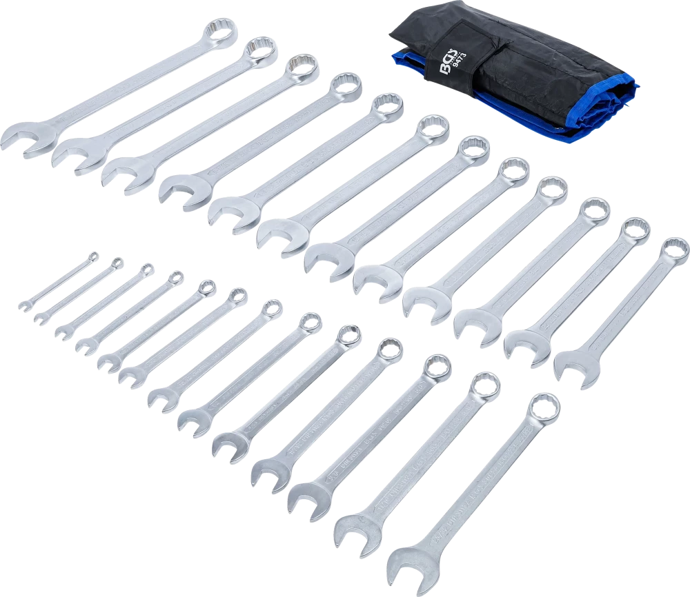 Conjunto de Chaves Combinadas | Polegadas 1/4"-1.1/4" | 25 Peças | Bolsa Tetron