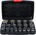 Conjunto de encaixes para chave de caixa Gear Lock | Entrada de quadrado interno de 12,5 mm (1/2") | 19 peças