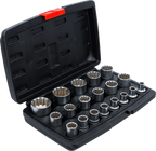 Conjunto de encaixes para chave de caixa Gear Lock | Entrada de quadrado interno de 12,5 mm (1/2") | 19 peças