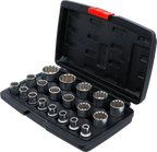 Conjunto de encaixes para chave de caixa Gear Lock | Entrada de quadrado interno de 12,5 mm (1/2") | 19 peças