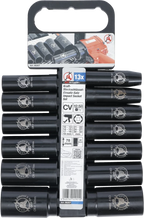 Conjunto de encaixes para chave de caixa de impacto | Entrada 12,5 mm (1/2") | 10 - 32 mm | 13 peças