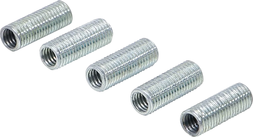 Casquilhos de reparação de roscas | Rosca interior M6 x 1,0 mm / Rosca exterior M8 x 1,0 mm | 5 peças
