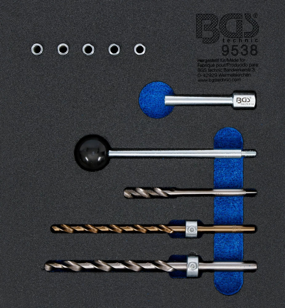 Inserção para carrinho de ferramentas 1/6: Kit de reparação de roscas | para parafusos de fixação do injetor | 10 peças