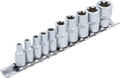 Conjunto de encaixes para chave de caixa perfil em E | Entrada de quadrado interno de 6,3 mm (1/4") / 10 mm (3/8") | E4 - E16 | 10 peças