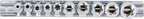 Conjunto de encaixes para chave de caixa perfil em E | Entrada de quadrado interno de 6,3 mm (1/4") / 10 mm (3/8") | E4 - E16 | 10 peças