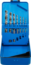 Conjunto de brocas helicoidais de HSS | Dimensões do furo principal | 2,5 - 10,2 mm | 7 peças