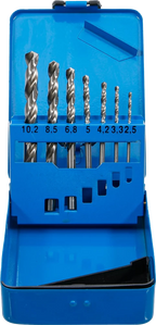 Conjunto de brocas helicoidais de HSS | Dimensões do furo principal | 2,5 - 10,2 mm | 7 peças