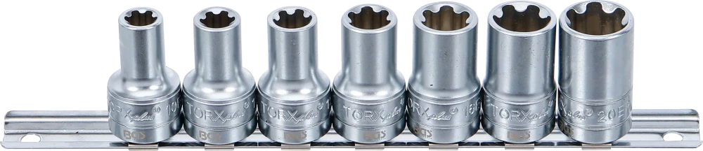 Conjunto de encaixes para chave de caixa perfil T Plus (para Torx Plus) | Entrada de quadrado interno de 10 mm (3/8") | 10EP - 20EP | 7 peças