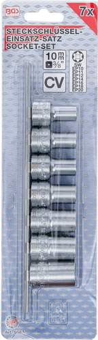 Conjunto de encaixes para chave de caixa perfil T Plus (para Torx Plus) | Entrada de quadrado interno de 10 mm (3/8") | 10EP - 20EP | 7 peças