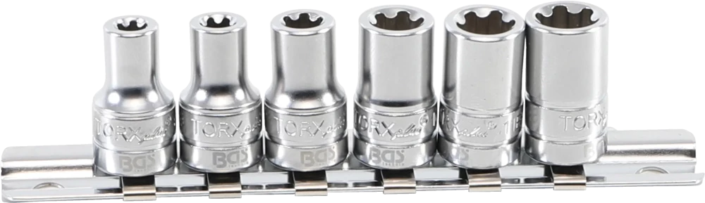 Conjunto de encaixes para chave de caixa perfil T Plus (para Torx Plus) | Entrada de quadrado interno de 6,3 mm (1/4") | 6EP - 12EP | 6 peças