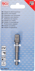 Adaptador para perfuradoras | Entrada de sextavado externo 6,3 mm (1/4") / Saída de quadrado externo 10 mm (3/8")