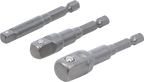 Conjunto de adaptadores para perfuradoras | Entrada sextavado externo 6,3 mm (1/4") | Saída de sextavado externo 6,3 mm (1/4"), 10 mm (3/8"), 12,5 mm (1/2"), 3 peças