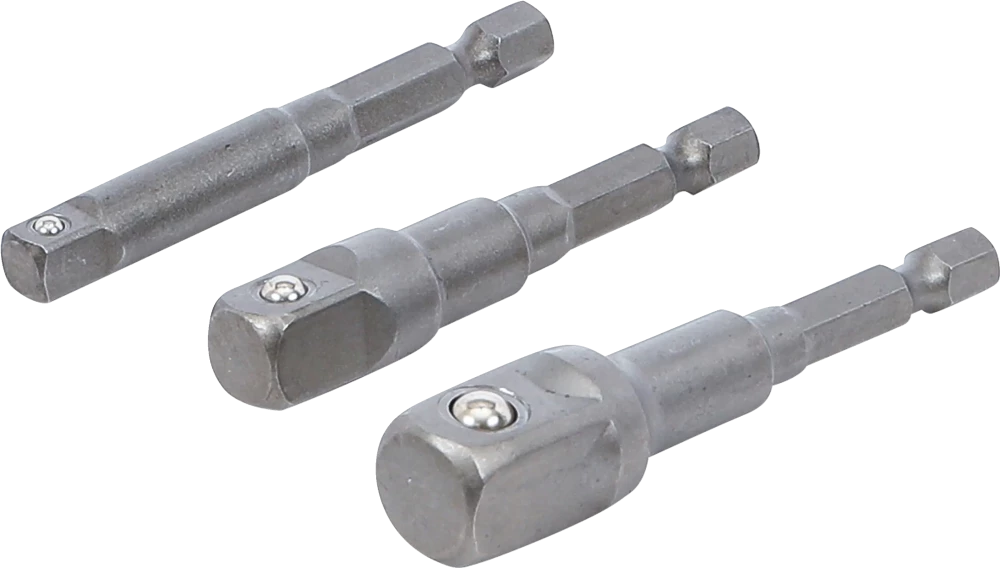 Conjunto de adaptadores para perfuradoras | Entrada sextavado externo 6,3 mm (1/4") | Saída de sextavado externo 6,3 mm (1/4"), 10 mm (3/8"), 12,5 mm (1/2"), 3 peças
