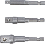 Conjunto de adaptadores para perfuradoras | Entrada sextavado externo 6,3 mm (1/4") | Saída de sextavado externo 6,3 mm (1/4"), 10 mm (3/8"), 12,5 mm (1/2"), 3 peças