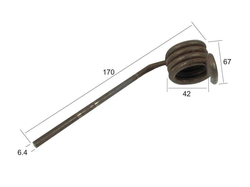 Mola Comp:170mm, Larg:67mm, Ø6mm - para Bamford Aplicavel em: AG170 (S.9720)