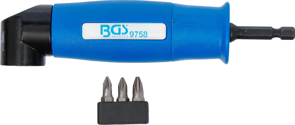 Acessório de perfuração angular | Entrada de sextavado externo 6,3 mm (1/4") / Saída de sextavado externo 6,3 mm (1/4") | 4 peças