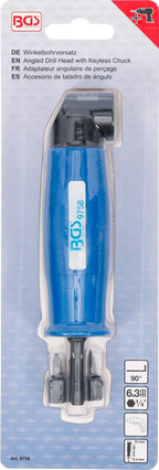 Acessório de perfuração angular | Entrada de sextavado externo 6,3 mm (1/4") / Saída de sextavado externo 6,3 mm (1/4") | 4 peças