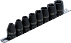 Conjunto de encaixes para chave de caixa de impacto perfil em E | Entrada de quadrado interno de 12,5 mm (1/2") | E10 - E24 | 8 peças