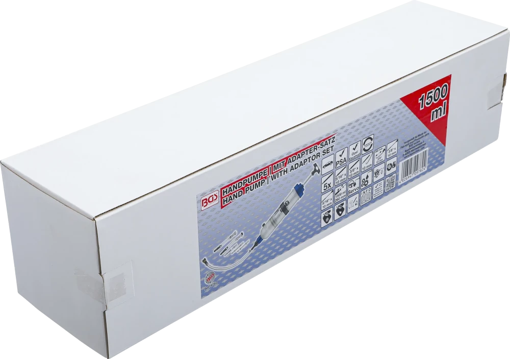 Bomba manual | 1500 ml | com conjunto de adaptadores
